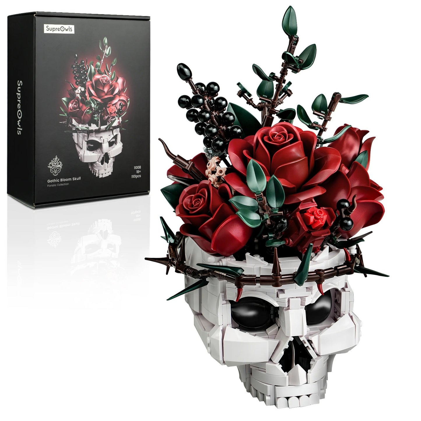 GothBrix Skull Rose Building Set